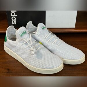 NEW Adidas Court Adapt Shoes, White & Green, Size 13, F36417